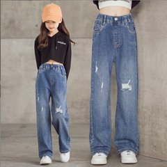 Широкі джинси для дівчинки 3488, 130, Дівчинка, 76, 50, 128 см, Джинс