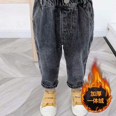Утепленные джинсы для мальчика, 1252, 100, Мальчик, 56, 35, 98 см, Джинс, Флис