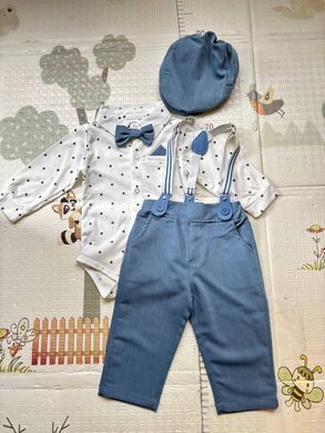Святковий костюм для хлопчика, боді штани та кепка, 14036, 18-24м (86 см), Мальчик, 42, 26, 26, 47, 26, 31, 86 см, Хлопок 95%, костюмка
