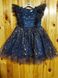 Нарядное платье с блестками и стразами для девочки, синее, 110, Девочка, 61, 29, 23, 98 см, Алталс, фатин, Хлопок
