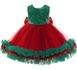 Новорічна сукня для дівчинки червоно-зелена, 80, Дівчинка, 50, 24, 80 см, Щоб сукня була настільки пишною, як на фото - необхідний додатковий під'юбник.