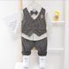 Нарядний костюм-трійка для хлопчика на 1-2-3 роки (жилетка + сорочка + метелик + штани), темно-сірий, Емблема, 100, Хлопчик, 40, 30, 34, 52, 52, 31, 92 см, Бавовна 95%, Трикотаж
