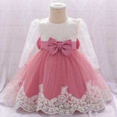 Рожево-біла ажурна сукня для дівчинки на рік, 70, Дівчинка, 44, 24, 23, 74 см, Кружево, фатин, Кружево, фатин, Щоб сукня була настільки пишною, як на фото - необхідний додатковий під'юбник.