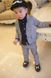 Класичний костюм для хлопчика на 86 см-116 см (піджак + штани) сірий в клітинку, 100, Хлопчик, 40, 31, 36, 55, 36, 98 см, Бавовна 95%, Бавовна 95%