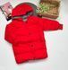Детская куртка-пальто с капюшоном на 3-8 лет, красная, 130 (122 см), Мальчик / Девочка, 61, 43, 50, 122 см, Полиэстер, Нейлон, Замер рукава - от ворота