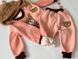 Велюровый костюм-тройка Пушистый мишка, розовый, 120, Девочка, 41, 30, 36, 58, 33, 104 см, Велюр, Флис