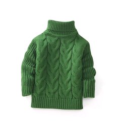 Детский свитер-гольф, зеленый, 90, Мальчик / Девочка, 36, 27, 86 см, Акрил, Акрил, Без подкладки
