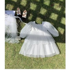 Сукня з фатину біла для дівчинки 0097, 90, Дівчинка, 50, 28, 32, 92 см, Фатин, Бавовна