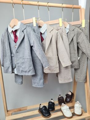 Нарядний костюм для хлопчика (піджак + жилет + сорочка + штани + краватка), 14069, 86, Хлопчик, 34, 28, 31, 48, 25, 86 см, 32, Твид