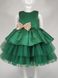 Атласное пышное платье с блестящими бантами, зеленое, 70, Девочка, 44, 25, 74 см, Атлас, фатин, Хлопок