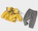 Костюм для дівчинки (дитячі картаті штани + жовтий світшот), 86 см, 110 см