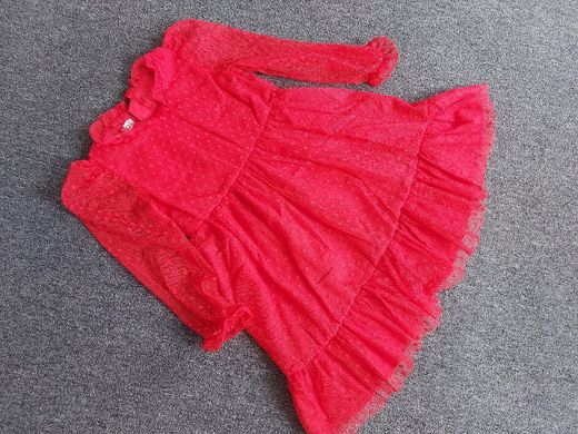 Червона сукня з фатину на дівчинку 3-7 років, 100, Дівчинка, 58, 28, 35, 98 см, Фатин, Бавовна