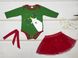 Новорічний комплект на дівчинку (боди + юбка та пов'язка) зелено-червоний, 74, Дівчинка, 41, 26, 26, 74 см, 23, Трикотаж