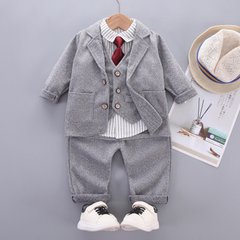 Нарядный костюм для мальчика (пиджак + жилет + рубашка + брюки + галстук), 14069, 110, Мальчик, 40, 32, 35, 57, 34, 104 см, 34, Твид