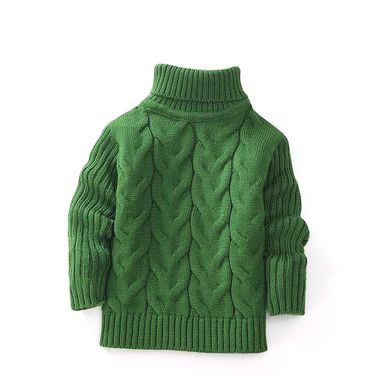 Детский свитер-гольф, зеленый, 130, Мальчик / Девочка, 47, 38, 110 см, Акрил, Акрил, Без подкладки