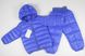 Демісезонний дитячий костюм куртка + штани на синтепоні, синій, 74, Хлопчик, 33, 30, 27, 41, 19, 74 см, Поліестер, Нейлон, Штани: 41 см, крок 19 см.
