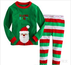 Новогодняя пижама I love Santas, 90, Мальчик / Девочка, 37, 26, 37, 47, 30, 86 см, Хлопок 95%, Замер рукава - от ворота, С длинными рукавами, Маленькие дети. От года до пяти лет.