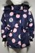 Демісезонна куртка для дівчинки Кішечка в горошок синя, 110, Дівчинка, 42, 31, 35, 98 см, Поліестер, Махра