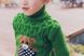 Акриловый свитер Мишка с сердцем, зеленый