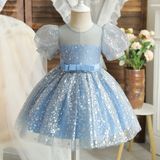 Нарядное платье с блестками и стразами для девочки, 00074, 80 (80 см), Девочка, 48, 24, 80 см, Атлас, фатин, Хлопок
