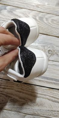 Білі кросівки для малюків Чорна зірка_2073, 16, Эко-кожа, Текстиль, Хлопчик, 12, Стопа має бути менша за устілку на 0,5-1 см!
