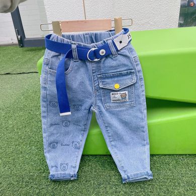 Вільні дитячі джинси, блакитні 3502, 90, Хлопчик, 50, 30, 34, 92 см, Джинс