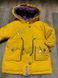 Теплая куртка-парка для девочки Микки желтая, 110, Девочка, 53, 40, 30, 38, 110 см, Плащевка, Нейлон