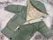 Детская куртка-пальто с капюшоном на 3-8 лет, зеленая, 100, Мальчик / Девочка, 56, 39, 40, 98 см, Полиэстер, Нейлон, Замер рукава - от ворота