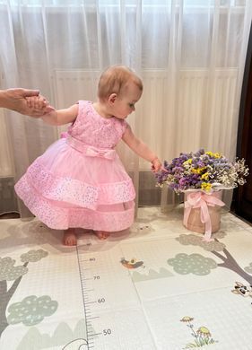 Нарядное платье в паетках для девочки, 7032, 80 (80 см), Девочка, 48, 25, 80 см, Атлас, фатин, Хлопок