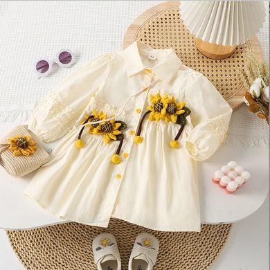 Сукня - сорочка Соняшники для дівчинки, 0128, 90, Дівчинка, 45, 29, 30, 86 см, Бавовна