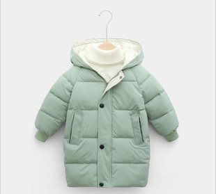 Детская куртка-пальто с капюшоном на 3-8 лет, зеленая, 110 (110 см), Мальчик / Девочка, 56, 40, 43, 110 см, Полиэстер, Нейлон, Замер рукава - от ворота