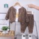 Костюм трійка вельветовий Леопард, 0391, 80 (80 см), Дівчинка, 35, 32, 34, 45, 25, 80 см, Трикотаж, Вельвет, Без підкладки, Замір рукава - від ворота