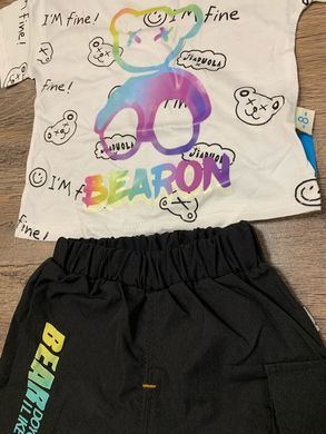Літній костюм з шортами Bearon, білий, 90 (86 см), Хлопчик, 37, 30, 31, 34, 86 см, Бавовна 95%, Бавовна 95%