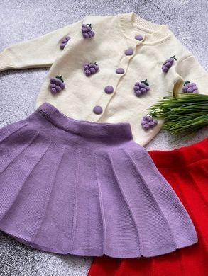 Вязаный костюм с юбкой для девочки, 0156, 90 (80 см), Девочка, 35, 31, 80 см, 23, Хлопок 95%, Замер рукава - от ворота