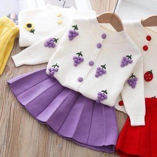 Вязаный костюм с юбкой для девочки, 0156, 90 (80 см), Девочка, 35, 31, 80 см, 23, Хлопок 95%, Замер рукава - от ворота