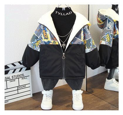 Куртка на меховой подкладке для мальчика, 0017, 90 (92 см), Мальчик, 41, 36, 39, 92 см, Полиэстер, Махра, Замер рукава - от ворота