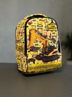 Рюкзак для мальчика 3-6 лет Строительная техника, 6051, Мальчик, Оксфорд, Полиэстер, 30, 12, 23