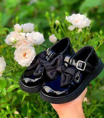 Чорні закриті лакові туфлі для дівчинки_2134, 26, Эко-лак, Дівчинка, 16.3, Стопа має бути менша за устілку на -1 см!