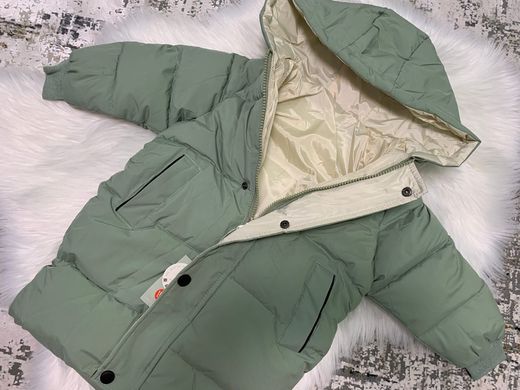 Детская куртка-пальто с капюшоном на 3-8 лет, зеленая, 140, Мальчик / Девочка, 67, 47, 54, 128 см, Полиэстер, Нейлон, Замер рукава - от ворота