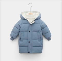 Дитяча куртка-пальто з капюшоном на 3-8 років, блакитна, 100, Хлопчик / Дівчинка, 56, 39, 40, 92 см, Поліестер, Нейлон, Замір рукава - від ворота