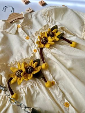 Сукня - сорочка Соняшники для дівчинки, 0128, 140 (110 см), Девочка, 62, 35, 40, 116 см, Хлопок