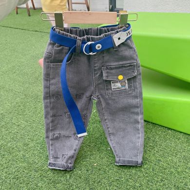 Вільні дитячі джинси, сірі 3503, 90, Хлопчик, 50, 30, 34, 92 см, Джинс
