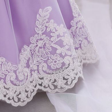 Святкова сукня для дівчинки лілова, Мереживний бант 0146, 90 (86 см), Девочка, 51, 29, 86 см, Атлас, фатин, Чтобы платье было настолько пышным, как на картинке - необходим дополнительный подъюбник.