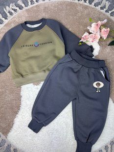 Спортивный костюм для мальчика, 0360, 80 (86 см), Мальчик, 33, 34, 45, 45, 26, 86 см, Трикотаж, Плюш, Замер рукава - от ворота