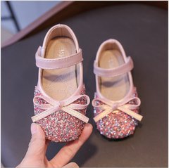 Блискучі туфлі для дівчинки, рожеві_2075, 21, Стрази, Эко-кожа, Дівчинка, 13, Стопа має бути менша за устілку на -1 см!