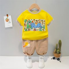 Літній костюм з шортами Жираф, жовтий, 80, Хлопчик, 35, 30, 30, 31, 80 см, Бавовна 95%, Бавовна 95%