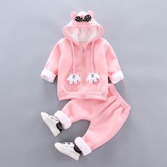 Теплий дитячий костюм (кофта на блискавці + штани) на 1-3 роки рожевий, Minnie Mouse, 80, Дівчинка, 34, 29, 47, 27, 80 см, Трикотаж, Трикотаж, Махра