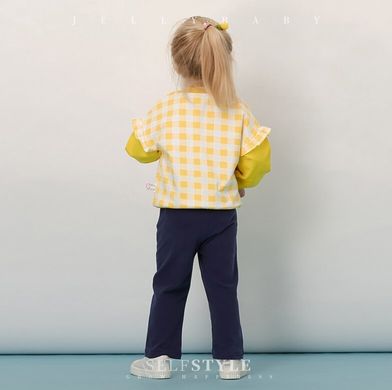 Стильний костюм для дівчинки на 3-6 років (світшот + штани) Baby жовтий, 98, Дівчинка, 37, 32, 38, 27, 55, 32, 27, 98 см, Бавовна