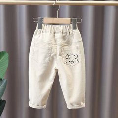 Бежевые котоновые штаны для мальчика, 1209, 100, Мальчик, 54, 33, 33, 98 см, Коттон