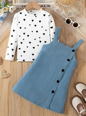 Комплект для дівчинки (комбінезон сарафан та кофточка), 0276, 5 (104 см), Дівчинка, 40, 30, 37, 104 см, 60, Трикотаж, вельвет